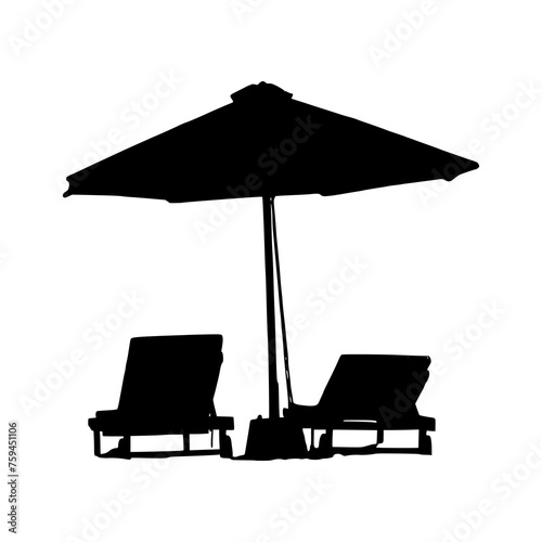 Beach chair silhouette