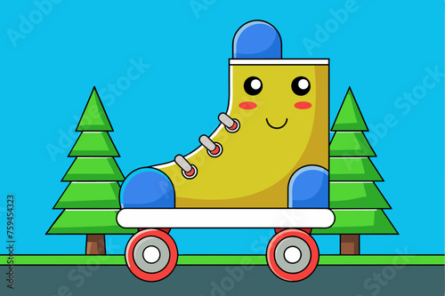 rollerblades background is tree