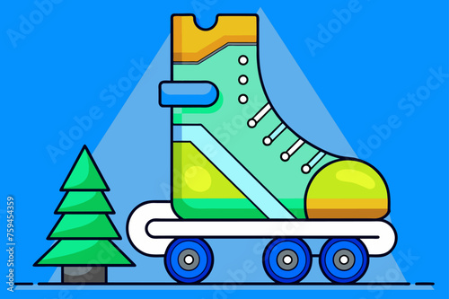 rollerblades background is tree