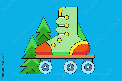 rollerblades background is tree