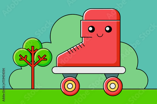 rollerblades background is tree