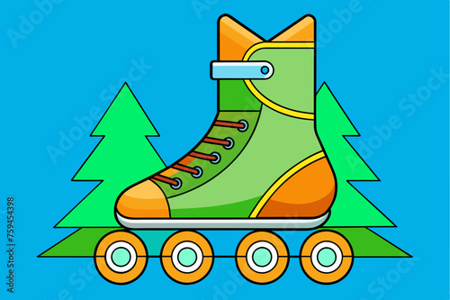 rollerblades background is tree