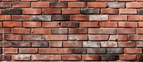 Red brick wall texture background with decorative tiles. High quality image.