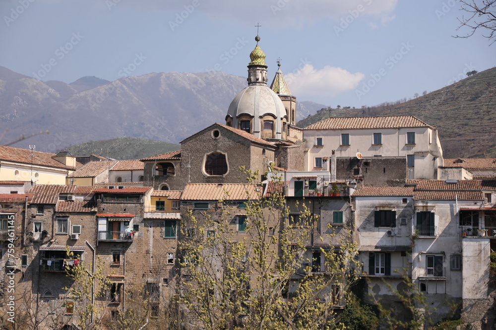 view of the town, sant'agata de'goti, benevento italy