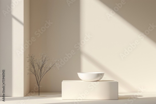 blank podium design  for product display  earth tone color