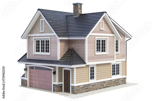 Illustration of colorful 3d home design element, no background, Generative AI image.