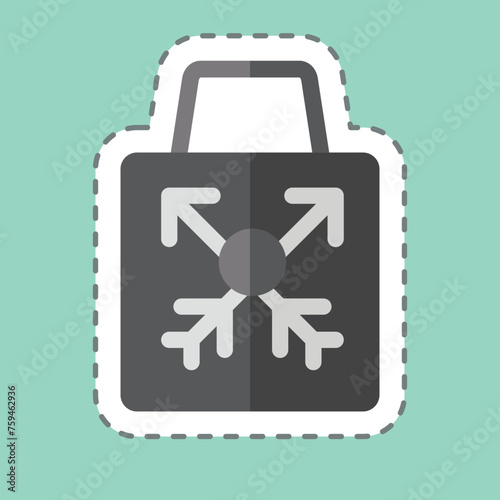 Sticker line cut Shopping Bag. related to Hipster symbol. simple design editable. simple illustration
