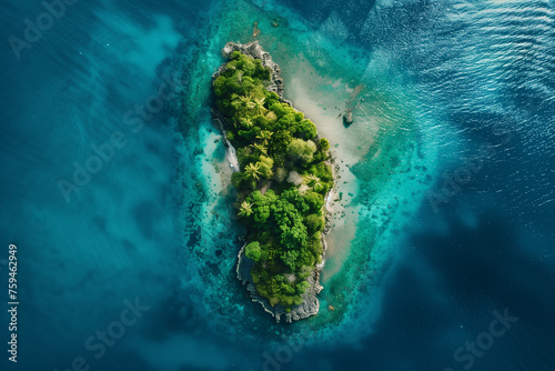 bird's eye view of island