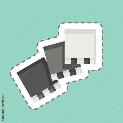 Sticker line cut Cardboard. related to Shoemaker symbol. simple design editable. simple illustration
