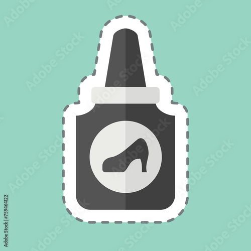 Sticker line cut Glue. related to Shoemaker symbol. simple design editable. simple illustration