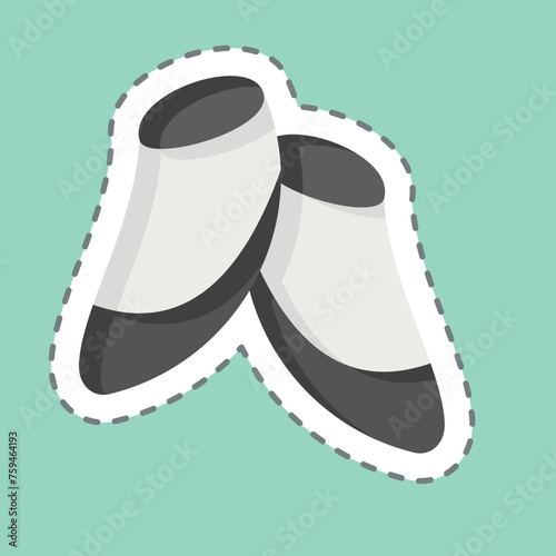 Sticker line cut Last Shoes. related to Shoemaker symbol. simple design editable. simple illustration