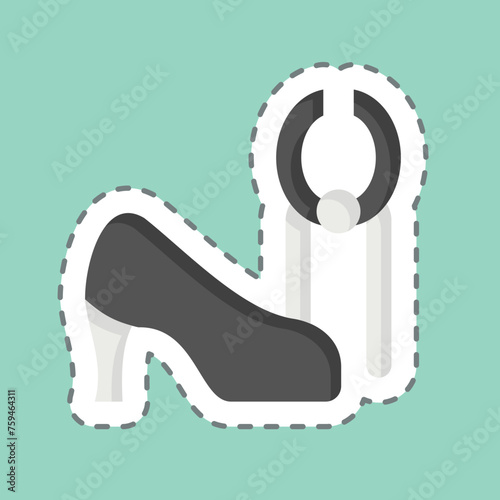 Sticker line cut Plier. related to Shoemaker symbol. simple design editable. simple illustration