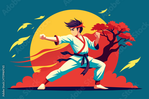 karate sport background is tree