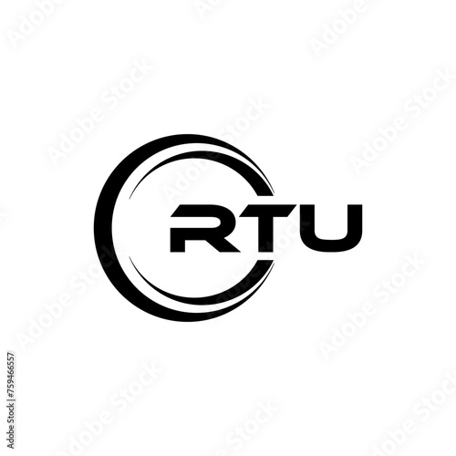 RTU Logo Design, Inspiration for a Unique Identity. Modern Elegance and Creative Design. Watermark Your Success with the Striking this Logo. photo