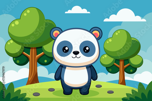 kawaii panda background is tree