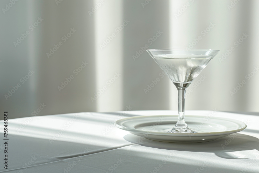 Elegant Martini Cocktail on White Table Setting Gen AI Elegant Martini Cocktail on White Table Setting Gen AI