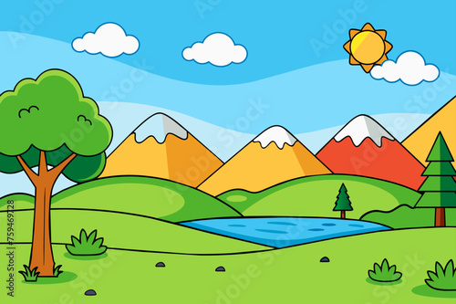Natural Landscapes showcasing a majestic tree with lush greenery serving as a picturesque backdrop.