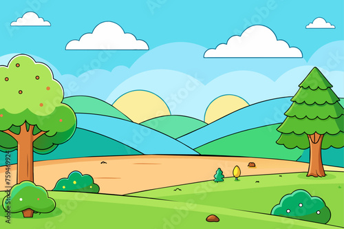Natural Landscapes showcasing a majestic tree with lush greenery serving as a picturesque backdrop.
