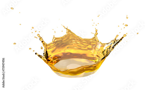 Crown splash. Beer or soda drink, honey, oil or juice splashes. 