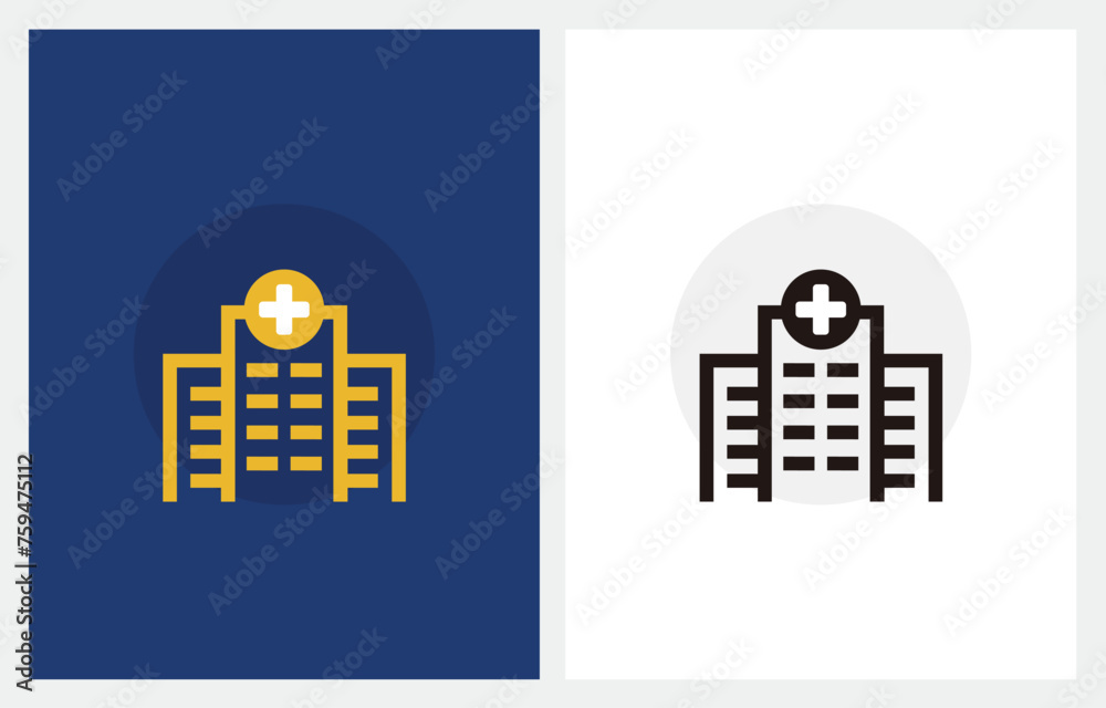 Hospital Sign Health Medical Building icon logo symbol vector