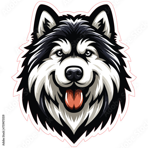 Alaskan Malamute mascot vector illustration on white background