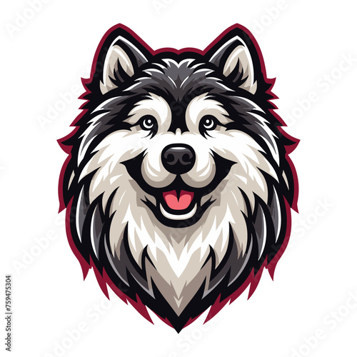 Alaskan Malamute mascot vector illustration on white background