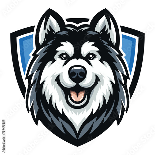 Alaskan Malamute mascot vector illustration on white background