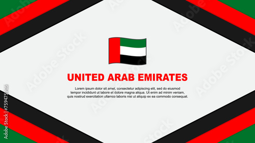 United Arab Emirates Flag Abstract Background Design Template. United Arab Emirates Independence Day Banner Cartoon Vector Illustration. Template