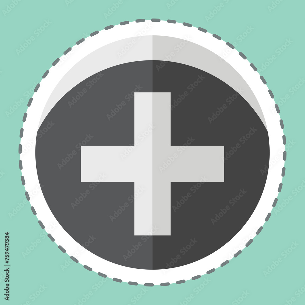 Obraz premium Sticker line cut Pharmacy. related to Medical symbol. simple design editable. simple illustration