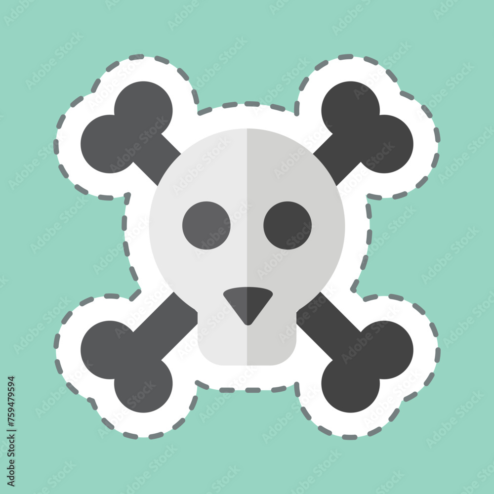 Sticker line cut Toxic. related to Medical symbol. simple design editable. simple illustration Sticker line cut Toxic. related to Medical symbol. simple design editable. simple illustration