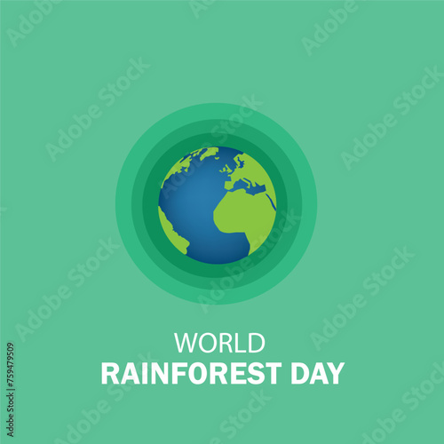 World Rainforest Day vector graphic is great for World Rainforest Day celebrations. flat design. flyer design. flat illustration. Simple and Elegant Design	