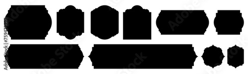 Set of decorative vintage frames. Blank retro vector design elements.