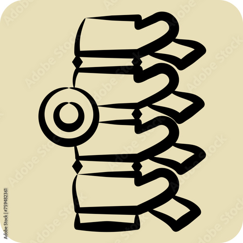 Icon Bone Pain. related to Body Ache symbol. hand drawn style. simple design editable. simple illustration