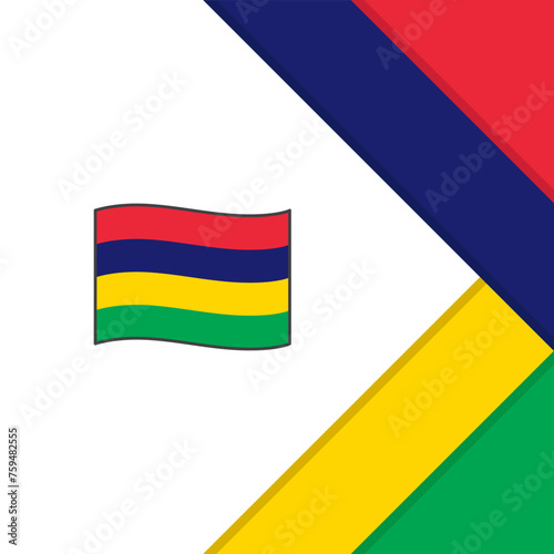 Mauritius Flag Abstract Background Design Template. Mauritius Independence Day Banner Social Media Post. Mauritius Cartoon