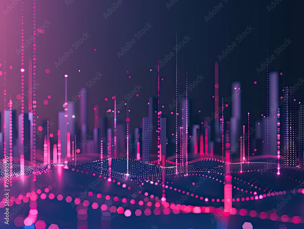Smart city and abstract dot point connect