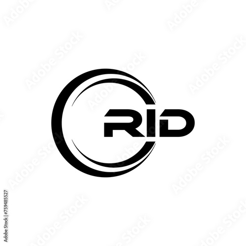 RID letter logo design with white background in illustrator  cube logo  vector logo  modern alphabet font overlap style. calligraphy designs for logo  Poster  Invitation  etc.