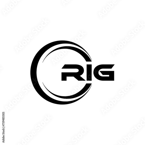 RIG letter logo design with white background in illustrator, cube logo, vector logo, modern alphabet font overlap style. calligraphy designs for logo, Poster, Invitation, etc.