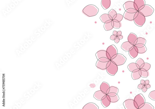 Fototapeta Naklejka Na Ścianę i Meble -  ピンク色の花のフレーム