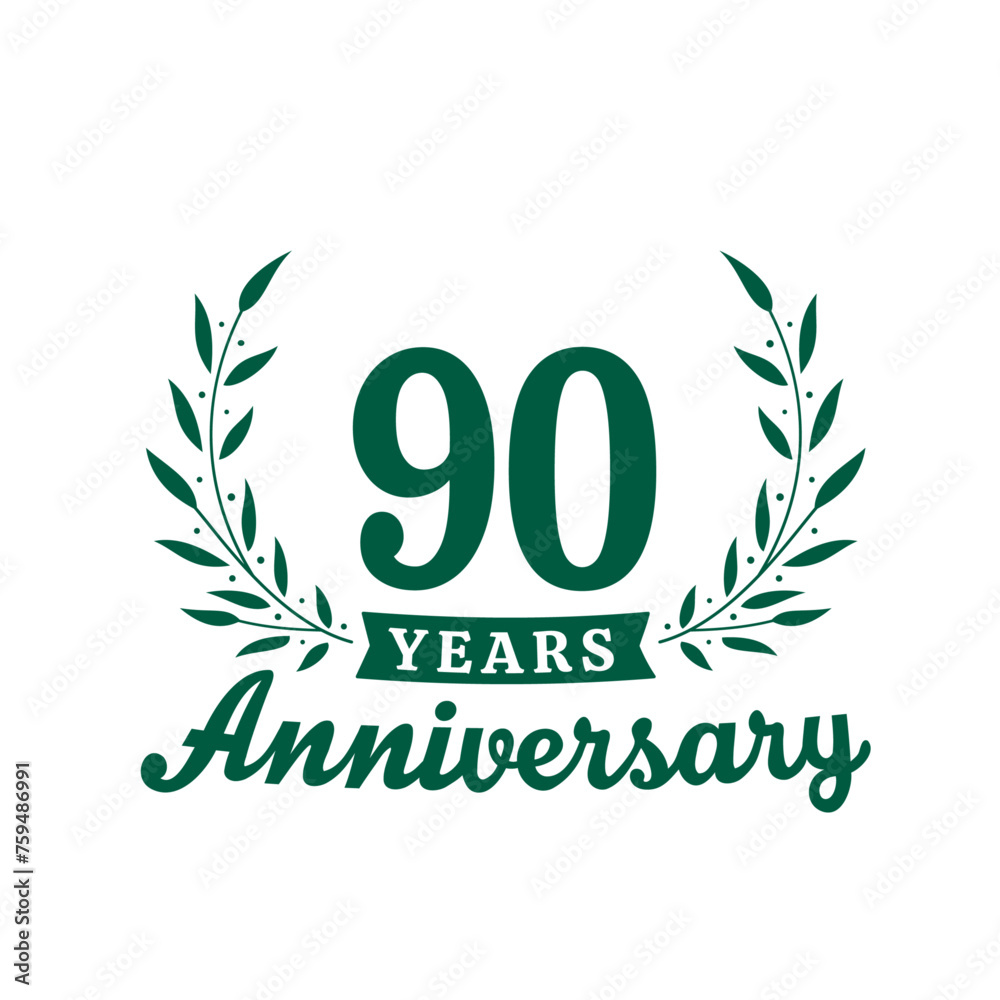 Celebrating 90 years anniversary logo design template. 90th anniversary celebrations logotype. Vector and illustrations. Celebrating 90 years anniversary logo design template. 90th anniversary celebrations logotype. Vector and illustrations.