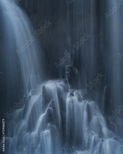 Ceunant Mawr waterfall in the night, Llanberis