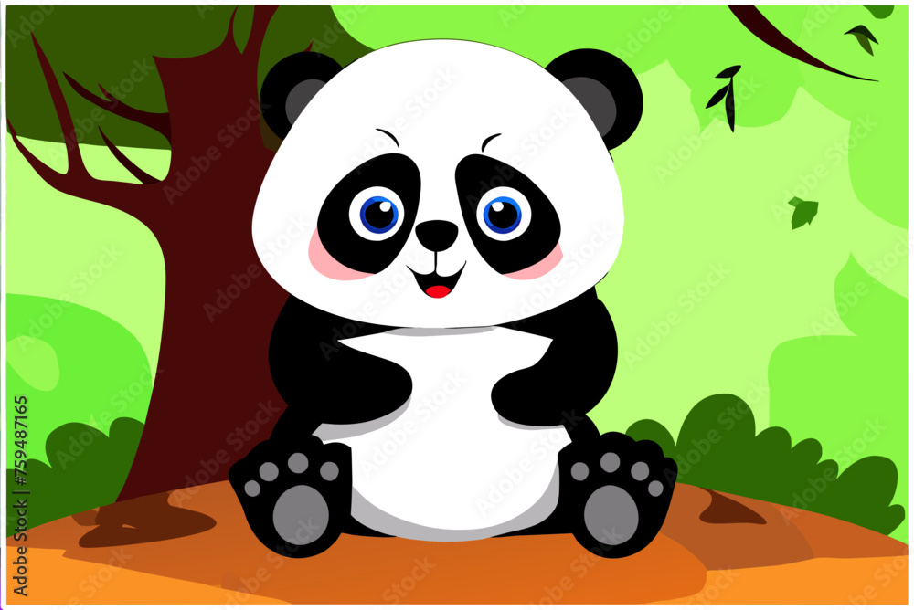 Obraz premium panda cute background is tree
