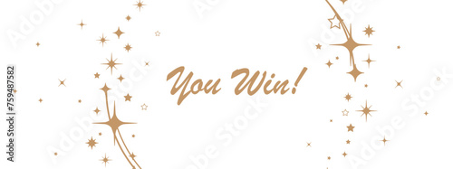 you win sign on white background