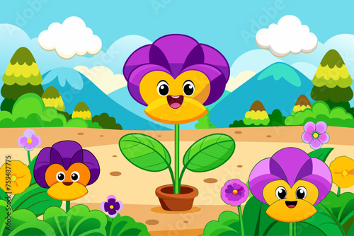 pansy garden background is