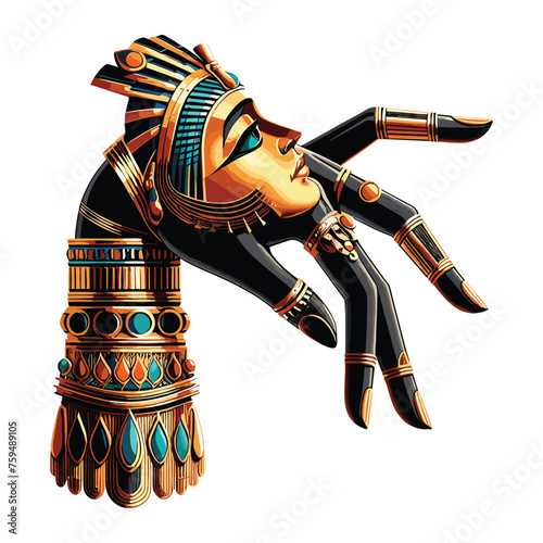 Cleopatra hand vector isolated on white background