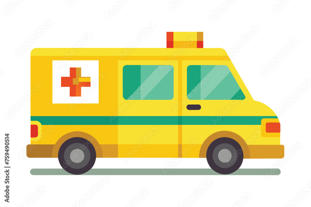  Emergency Response Vehicle ambulance vector art illustration