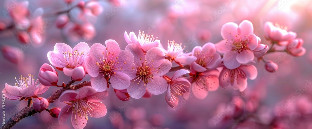 A close-up photo of blooming almond blossoms, Background HD For Designer A close-up photo of blooming almond blossoms, Background HD For Designer