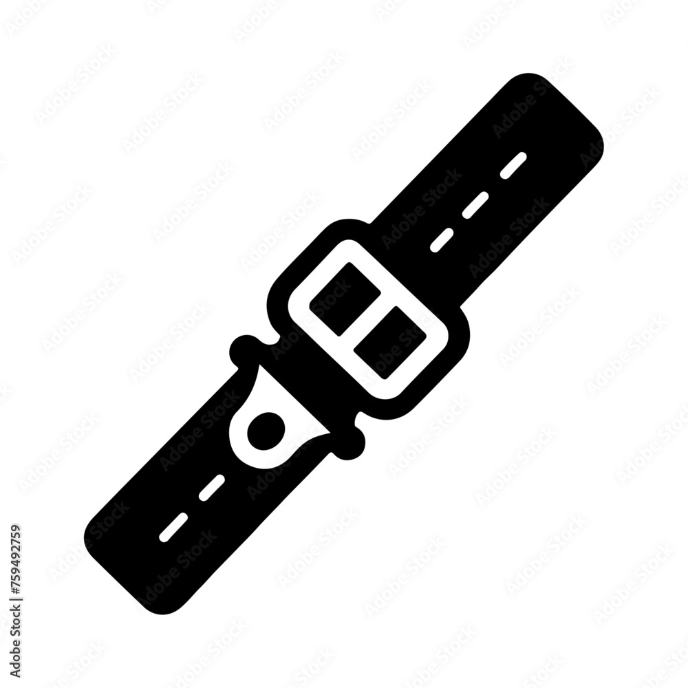 Seat belt icon vector silhouette black color illustration 4
