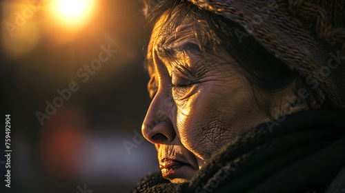 Chagrin émotionnel : un hommage aux défunts, capturant la douleur brute et le deuil d'une femme en pleurs lors d'une cérémonie funéraire photo