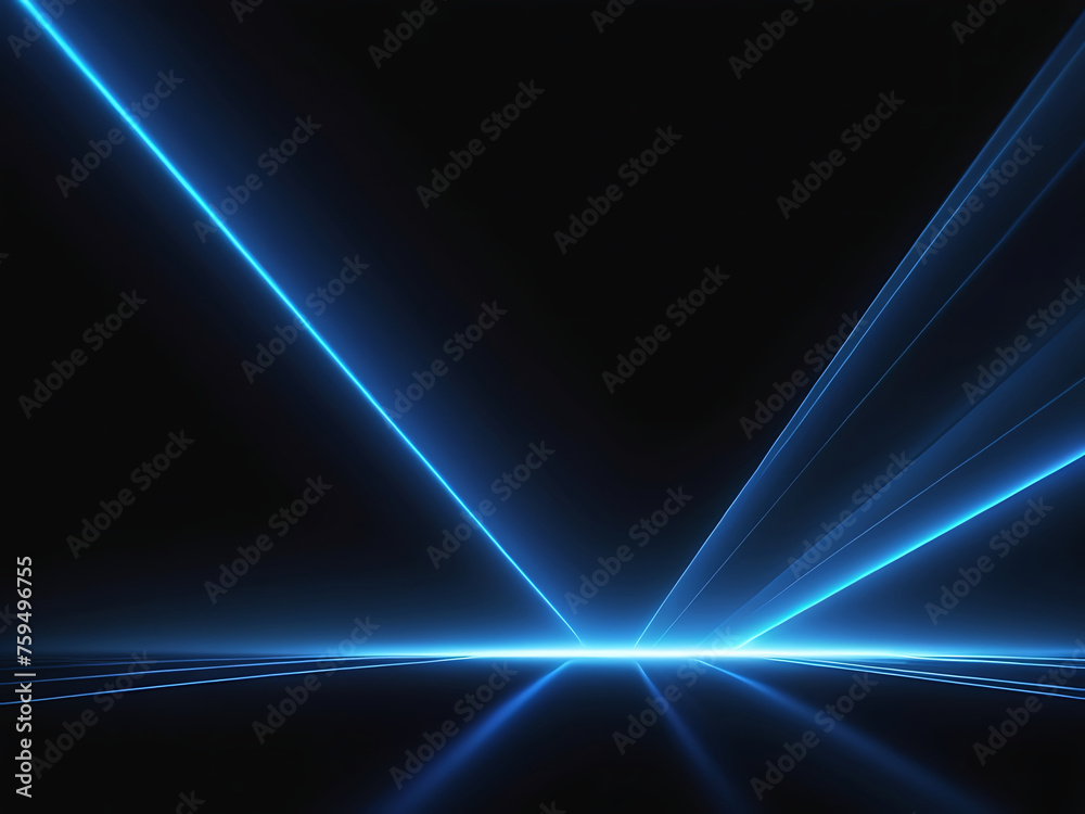 Blue blue spectrum lights with black party club neon lights abstract wave mesh background, black background. Best for wide banner, poster, header website, social media, editing video. ai