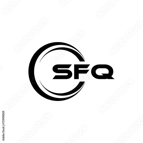 SFQ letter logo design in illustration. Vector logo, calligraphy designs for logo, Poster, Invitation, etc.